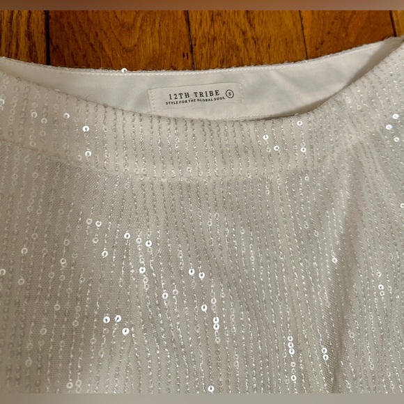 12th Tribe Soiree White Sequin Pants - Picture 4 of 8